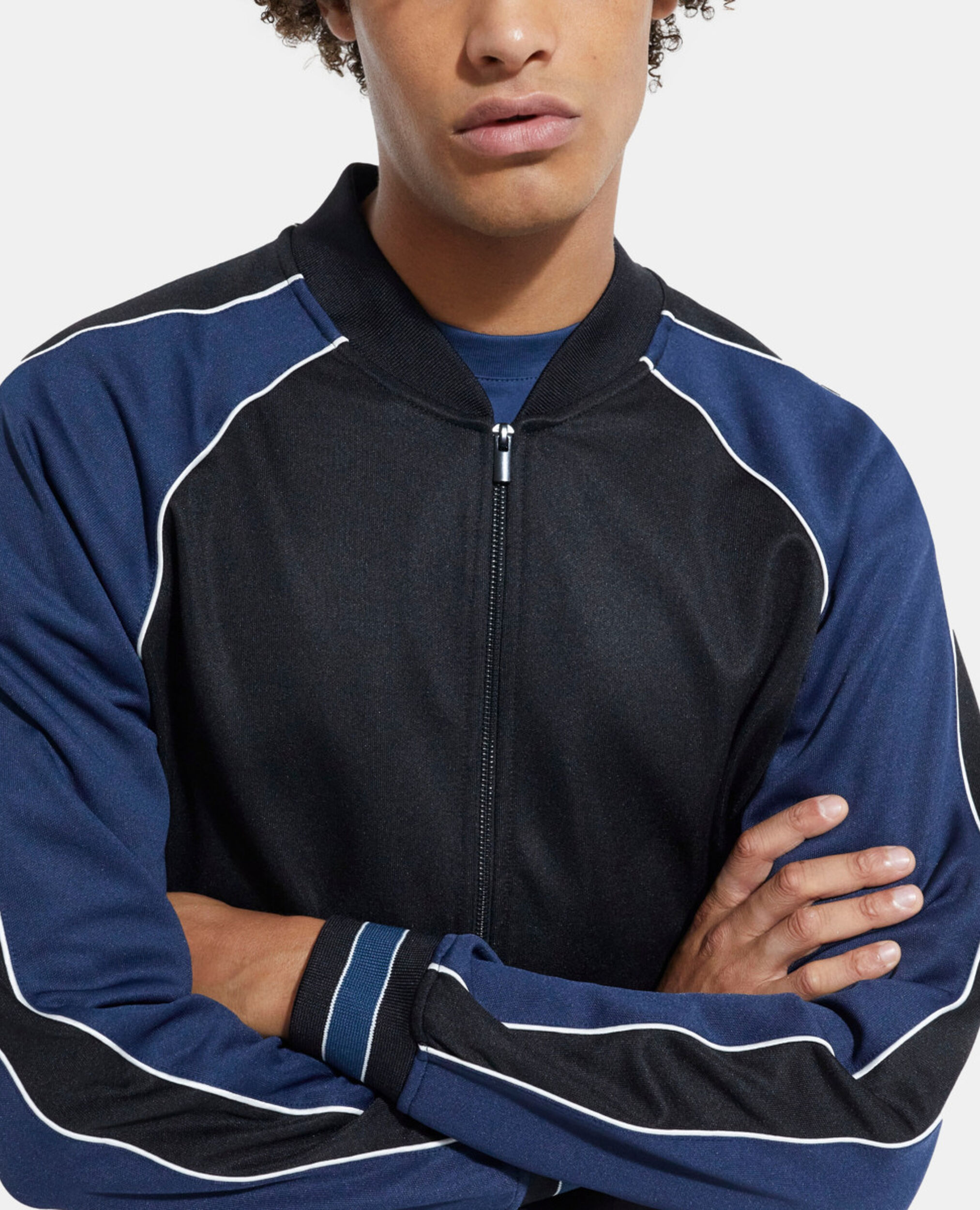 Navy blue zipped sweatshirt, NAVY, hi-res image number null