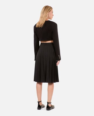 The Kooples DAMEN BLACK langer, schwarzer faltenrock