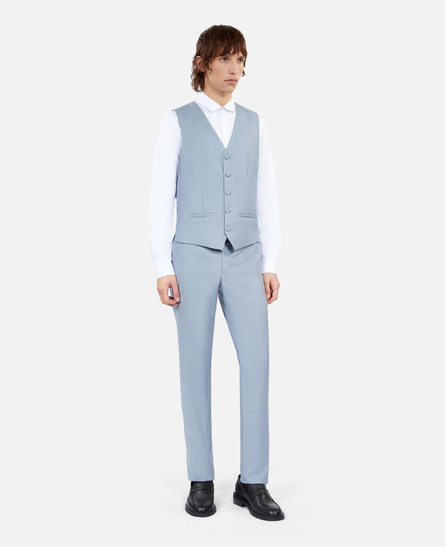 light blue wool suit waistcoat
