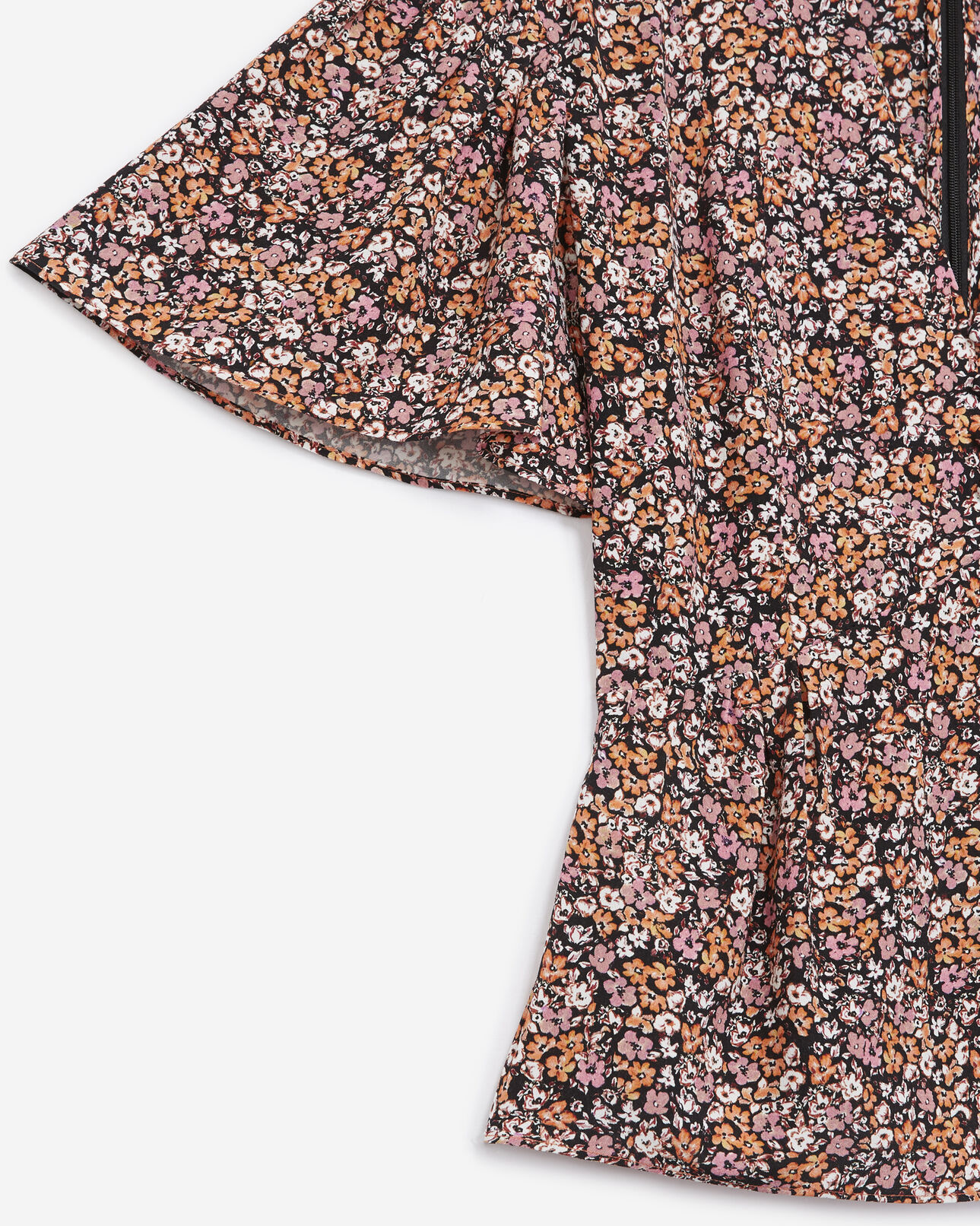 The Kooples WOMEN PINK flowing frilly pink top with floral print