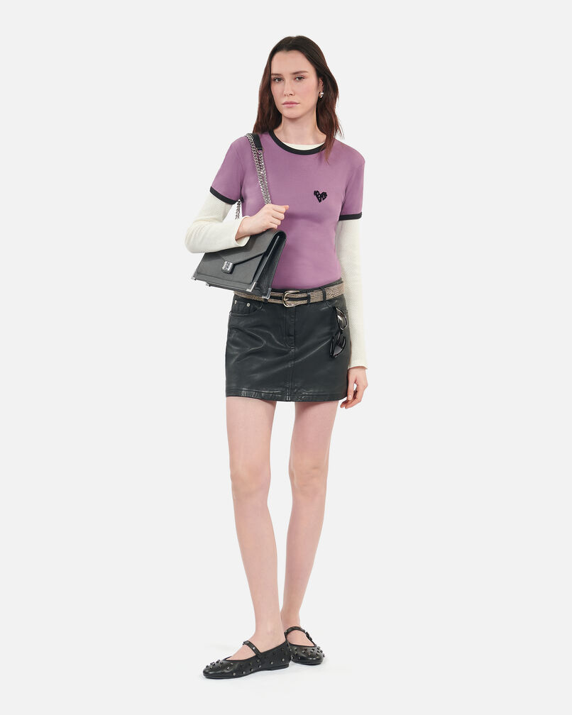 The Kooples FEMME PRUNE t-shirt cœur kooples violet
