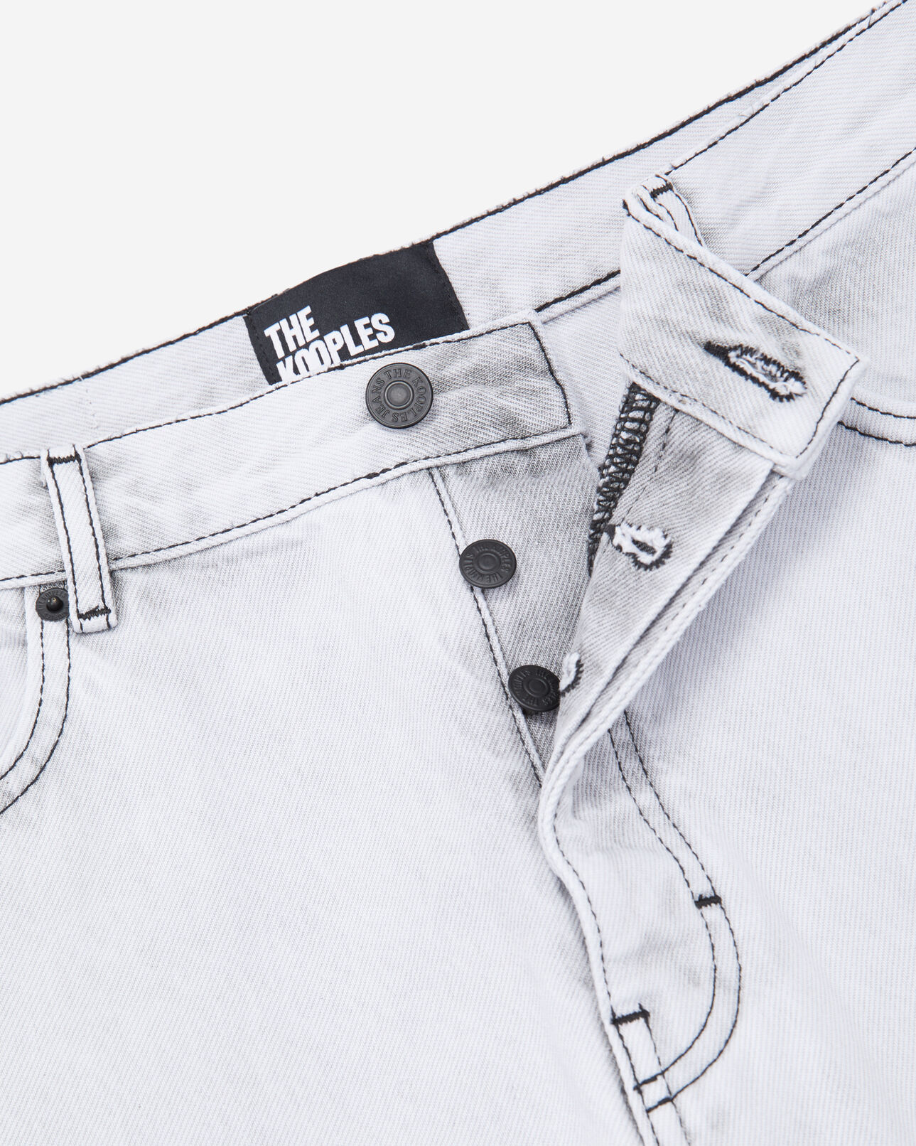 The Kooples HOMME WHITE BLEACH jean blanc décoloré droit
