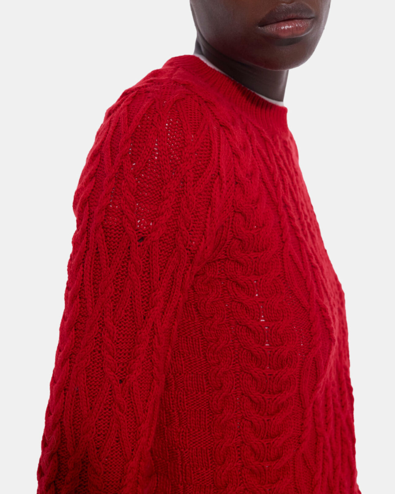 The Kooples FEMME TANGO RED pull en laine rouge