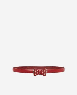 The Kooples WOMEN TANGO RED thin belt with red leather bow