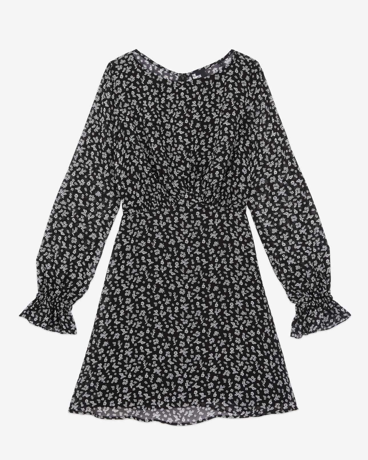 The Kooples DAMEN BLACK-ECRU kurzes kleid mit print