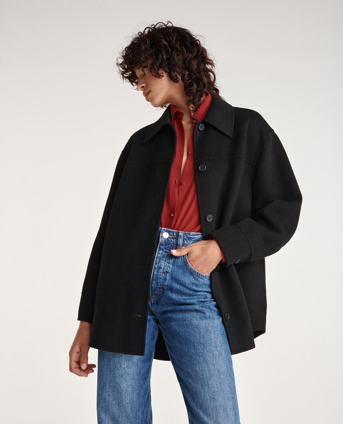 Blouson en laine hot sale femme