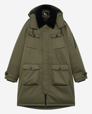 The Kooples H KAKI water-repellent parka with khaki sherpa collar