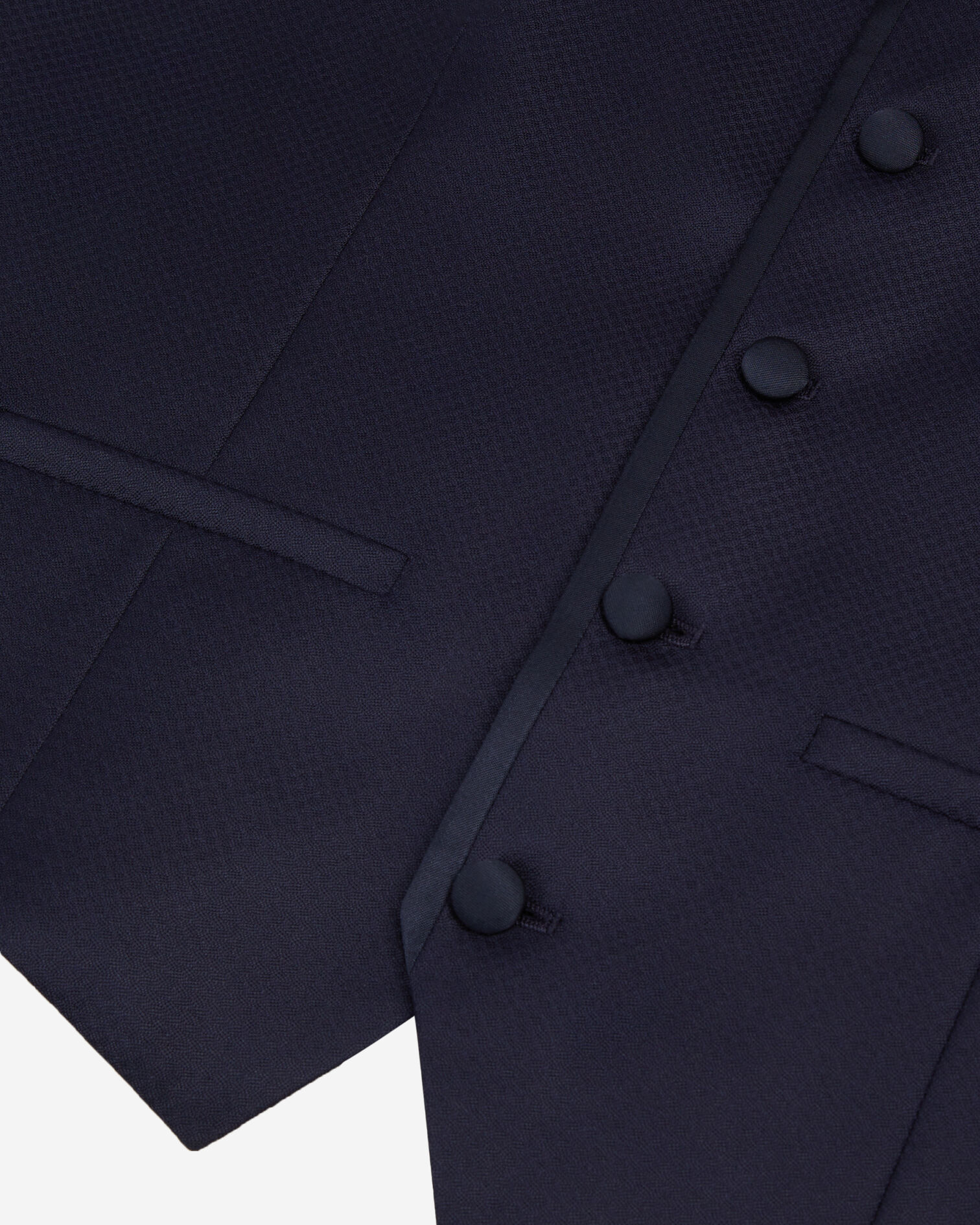 Gilet de smoking en laine bleu marine coupe ajustée, NAVY, hi-res image number null