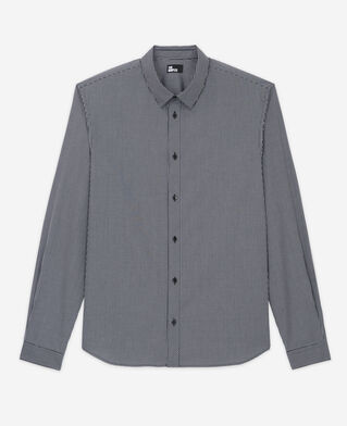 The Kooples HOMME BLACK WHITE chemise col classique à carreaux