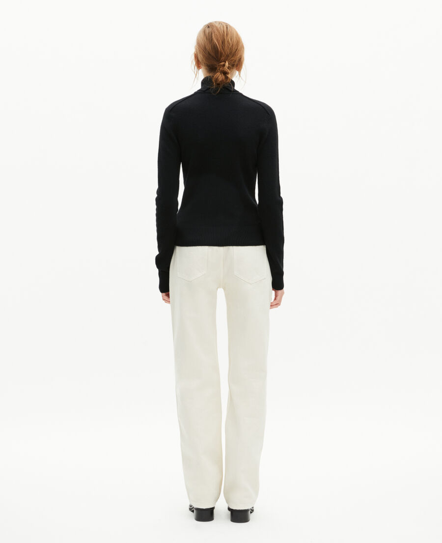 The Kooples FEMME BLACK pull col roulé en cachemire noir