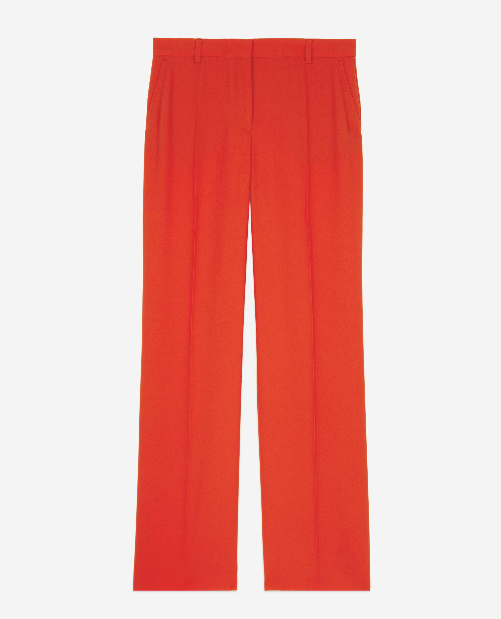 Red crepe suit trousers, RED, hi-res image number null