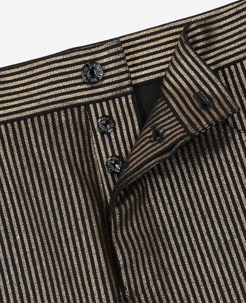 The Kooples HERREN BLACK / GOLD gestreifte, goldfarbene jeans mit slim-fit-passform