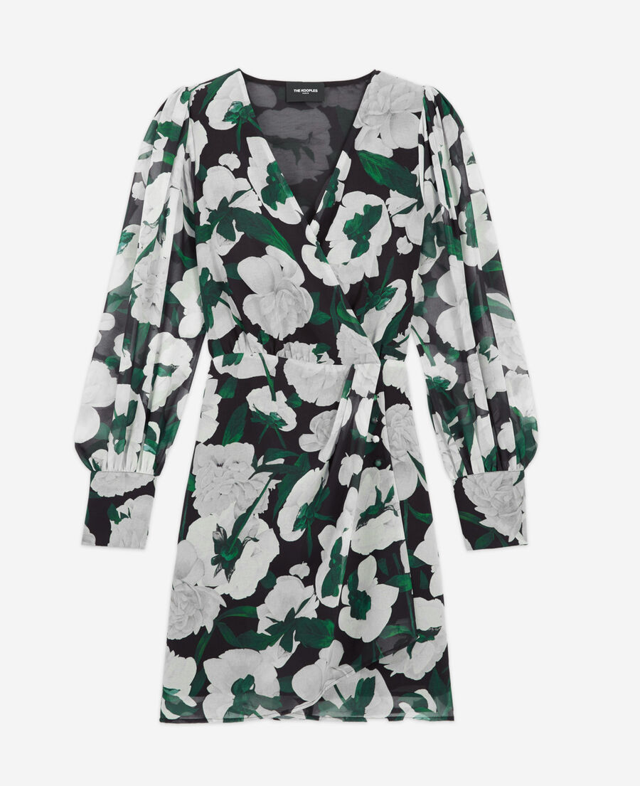 The Kooples FEMME ECRU robe courte fleurie