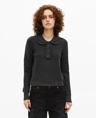 The Kooples FEMME BLACK pull col claudine noir