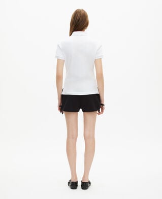 The Kooples WOMEN WHITE white mandarin collar polo shirt