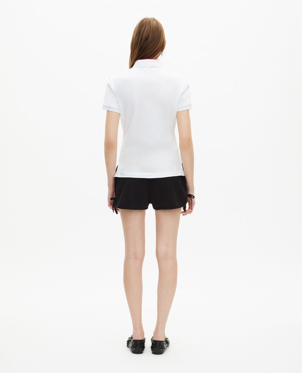 The Kooples WOMEN WHITE white mandarin collar polo shirt