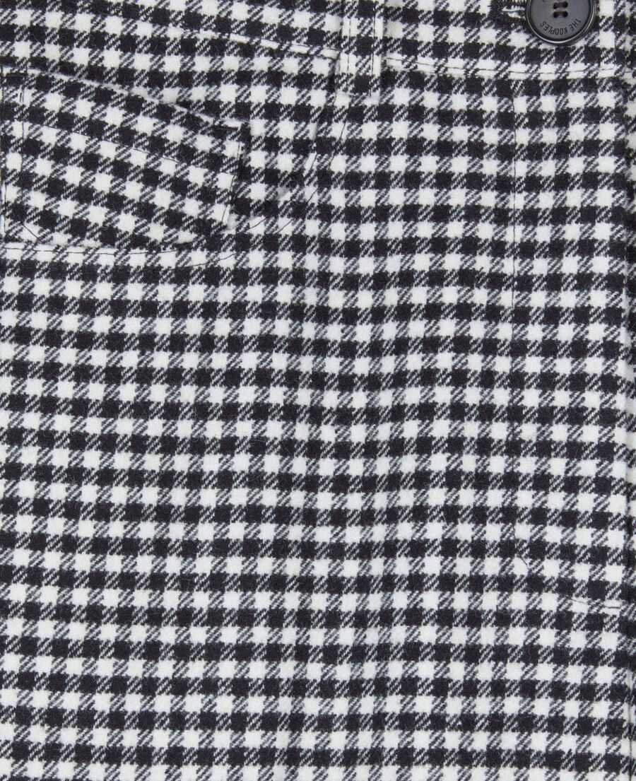 The Kooples MUJER BLACK WHITE pantalón traje acampanado cuadros vichy