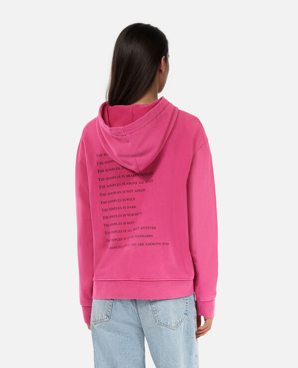 The Kooples WOMEN FUSHIA what is pink hooded sweatshirt