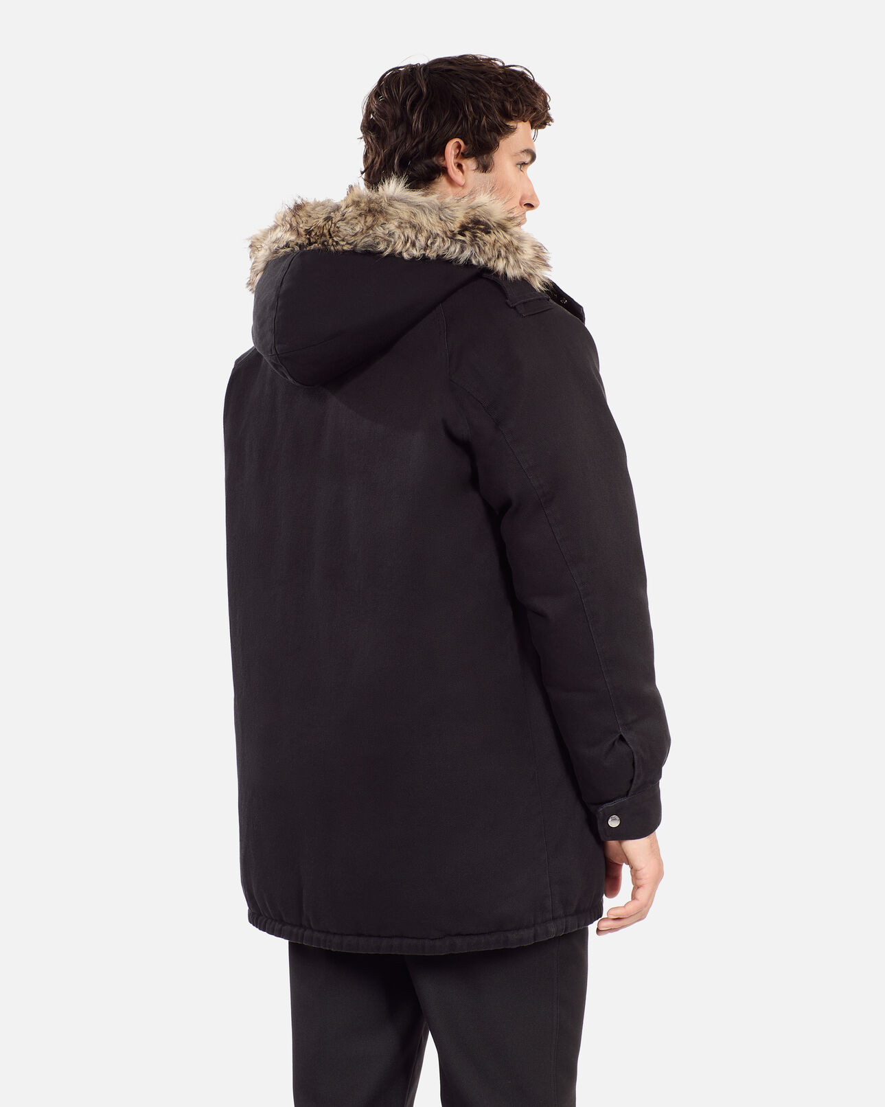 The Kooples HOMME BLACK parka à capuche noire