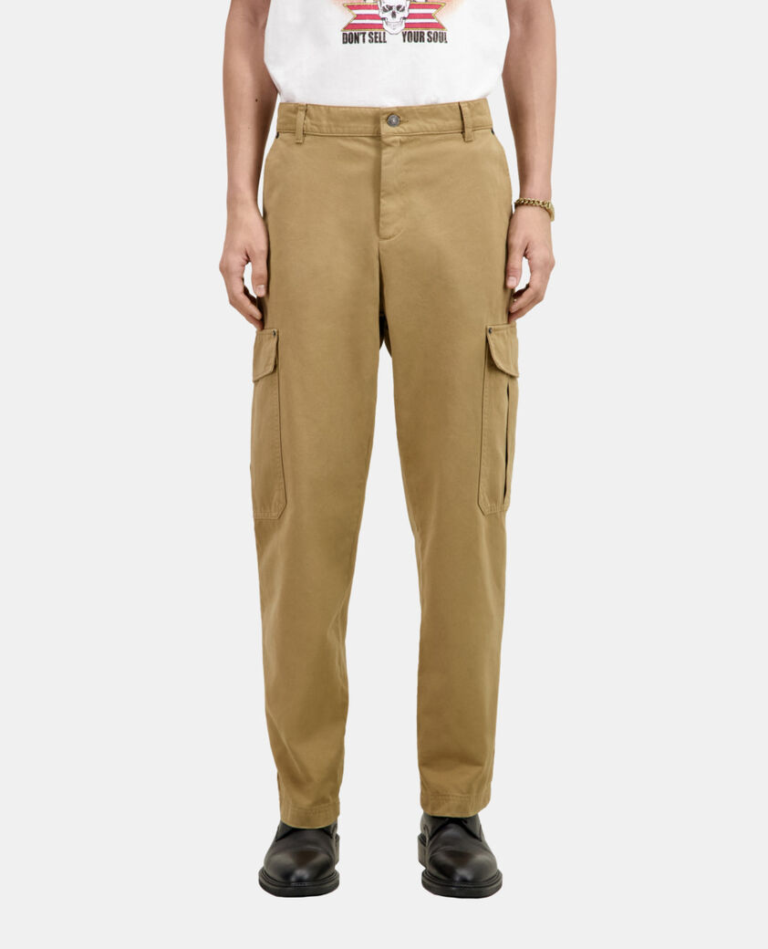 The Kooples MEN BEIGE beige cotton cargo pants