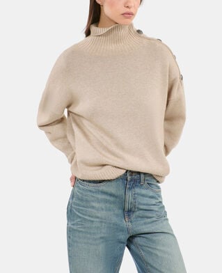 The Kooples FEMME CAMEL pull en laine et cachemire camel