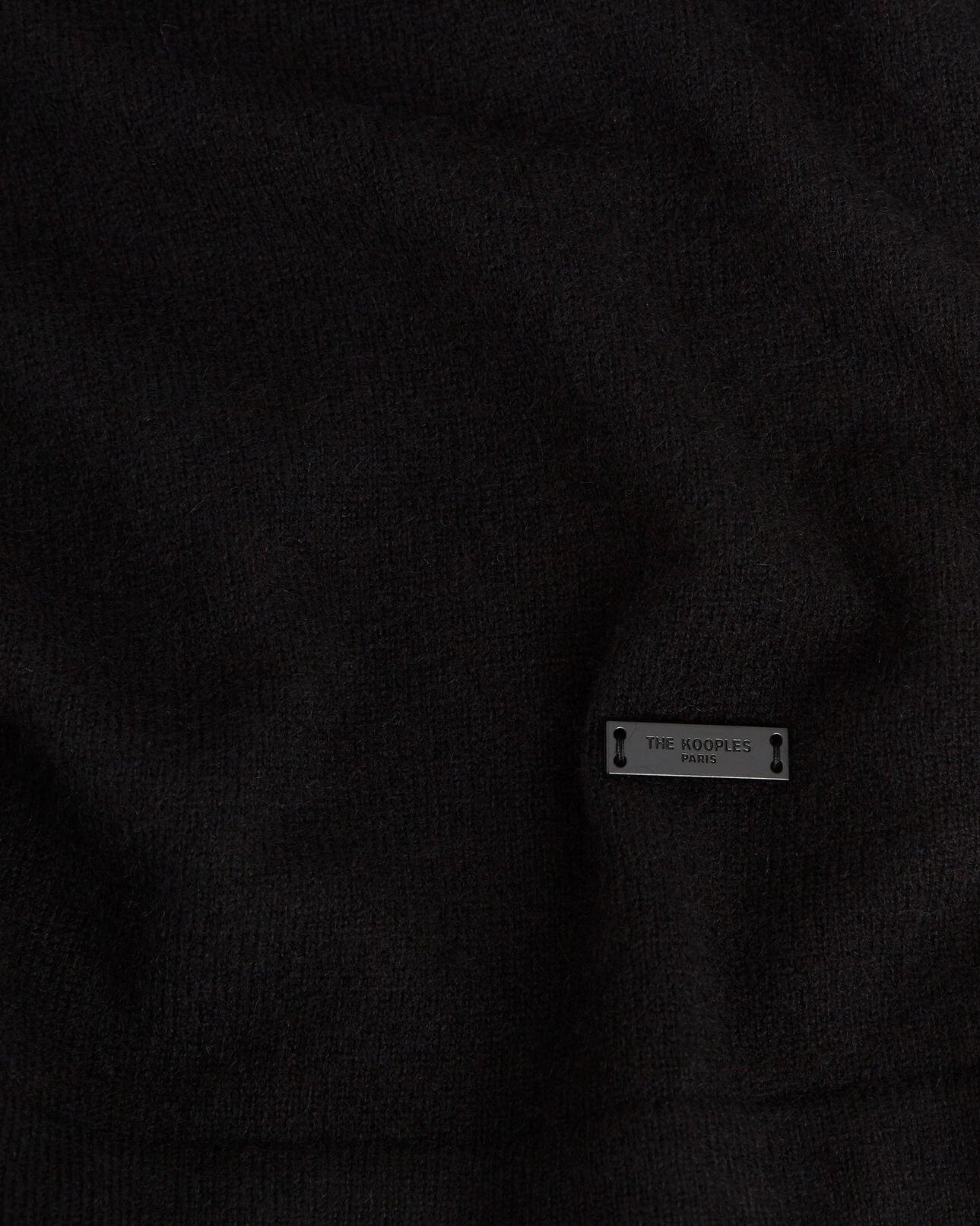 The Kooples MEN BLACK black 100% cashmere sweater with crew neck