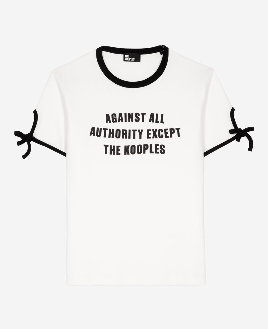 The Kooples F WHITE t-shirt with white screen print