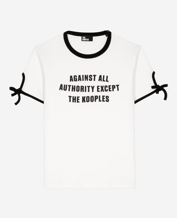 The Kooples DAMEN WHITE t-shirt mit siebdruck weiß