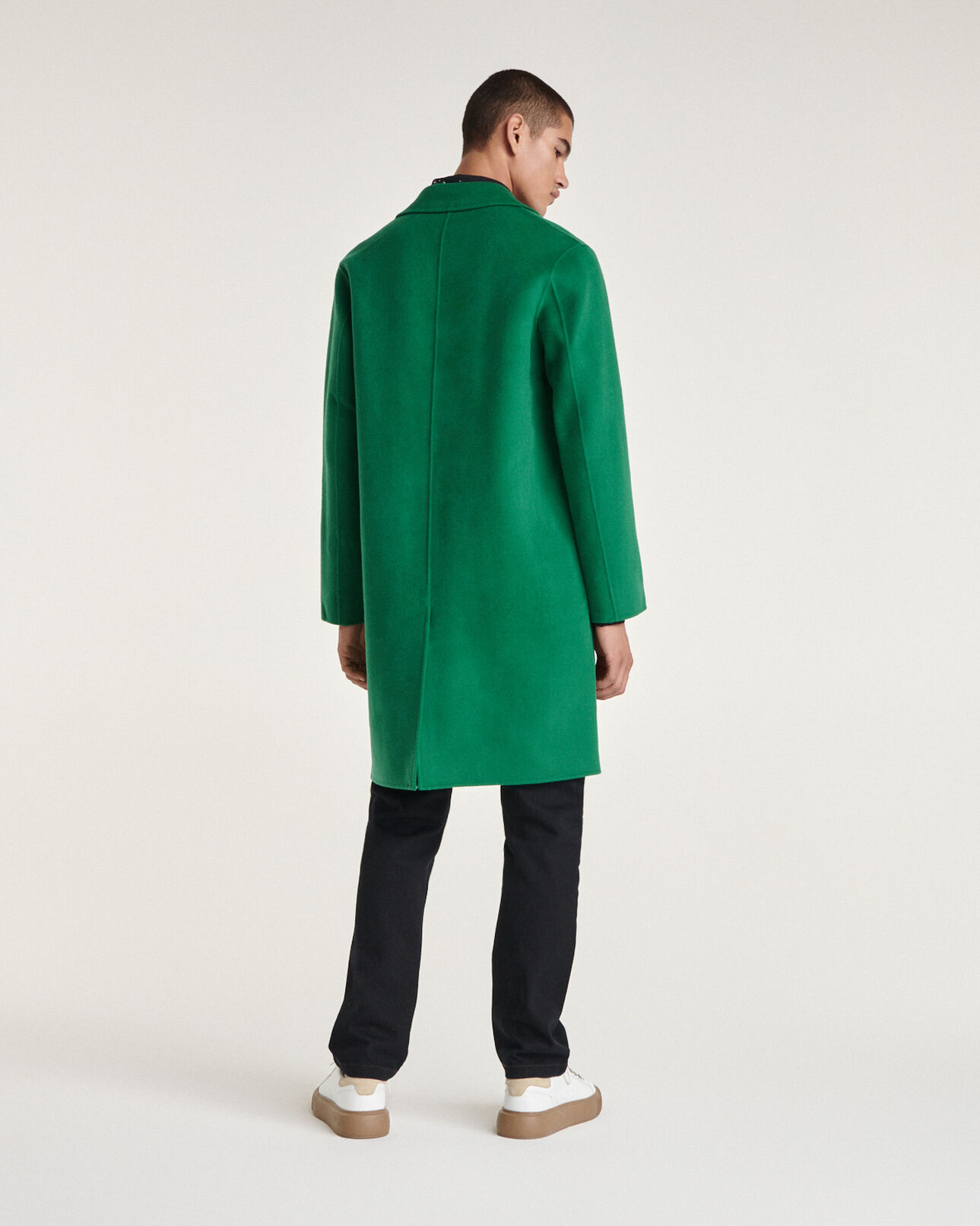 The Kooples HOMME GREEN manteau laine vert bouteille ample