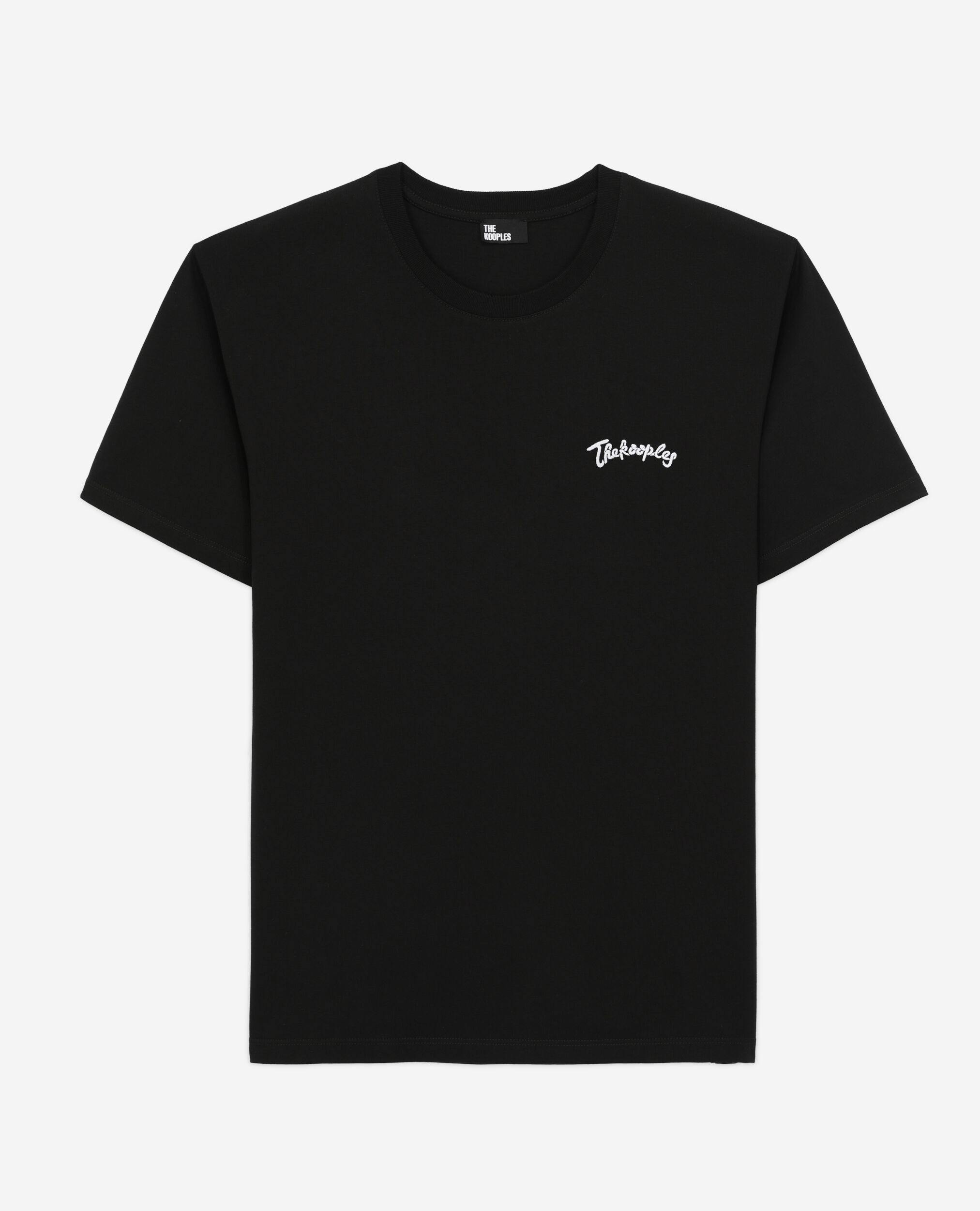 T-shirt Homme noir avec broderies, BLACK, hi-res image number null