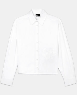The Kooples WOMEN WHITE white shirt with skull heart embroidery