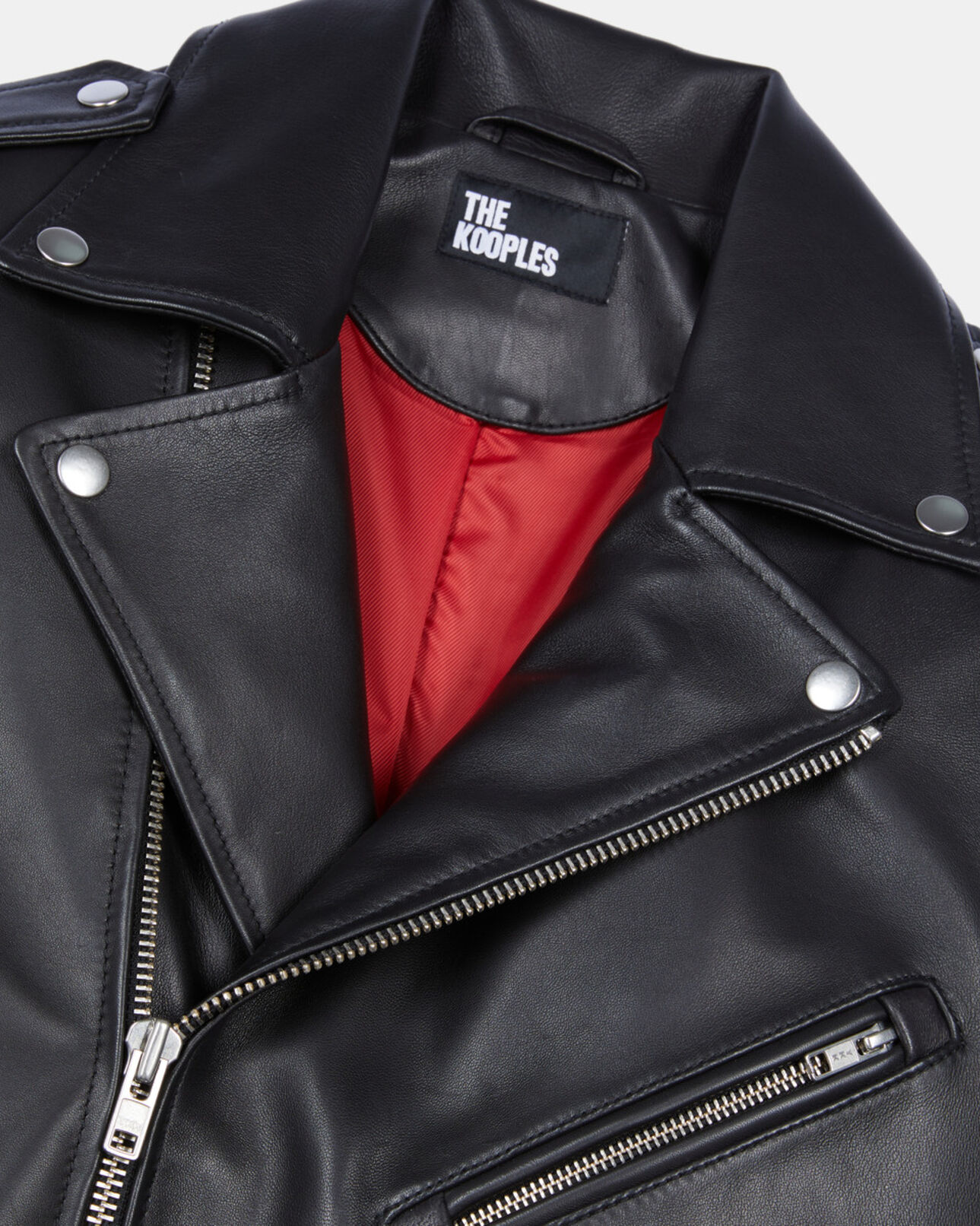 The Kooples MEN BLACK black leather biker jacket