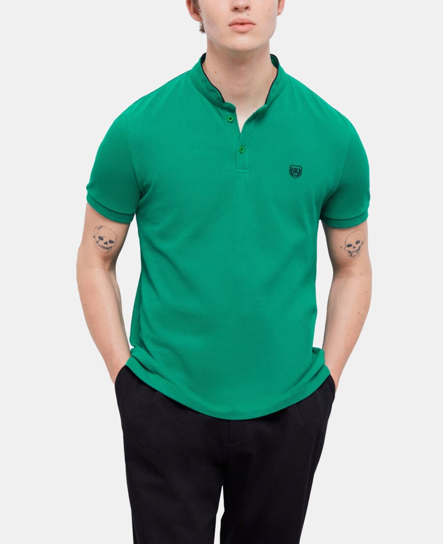 The Kooples H APPLE green officer collar polo shirt