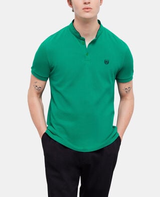 The Kooples H APPLE green officer collar polo shirt