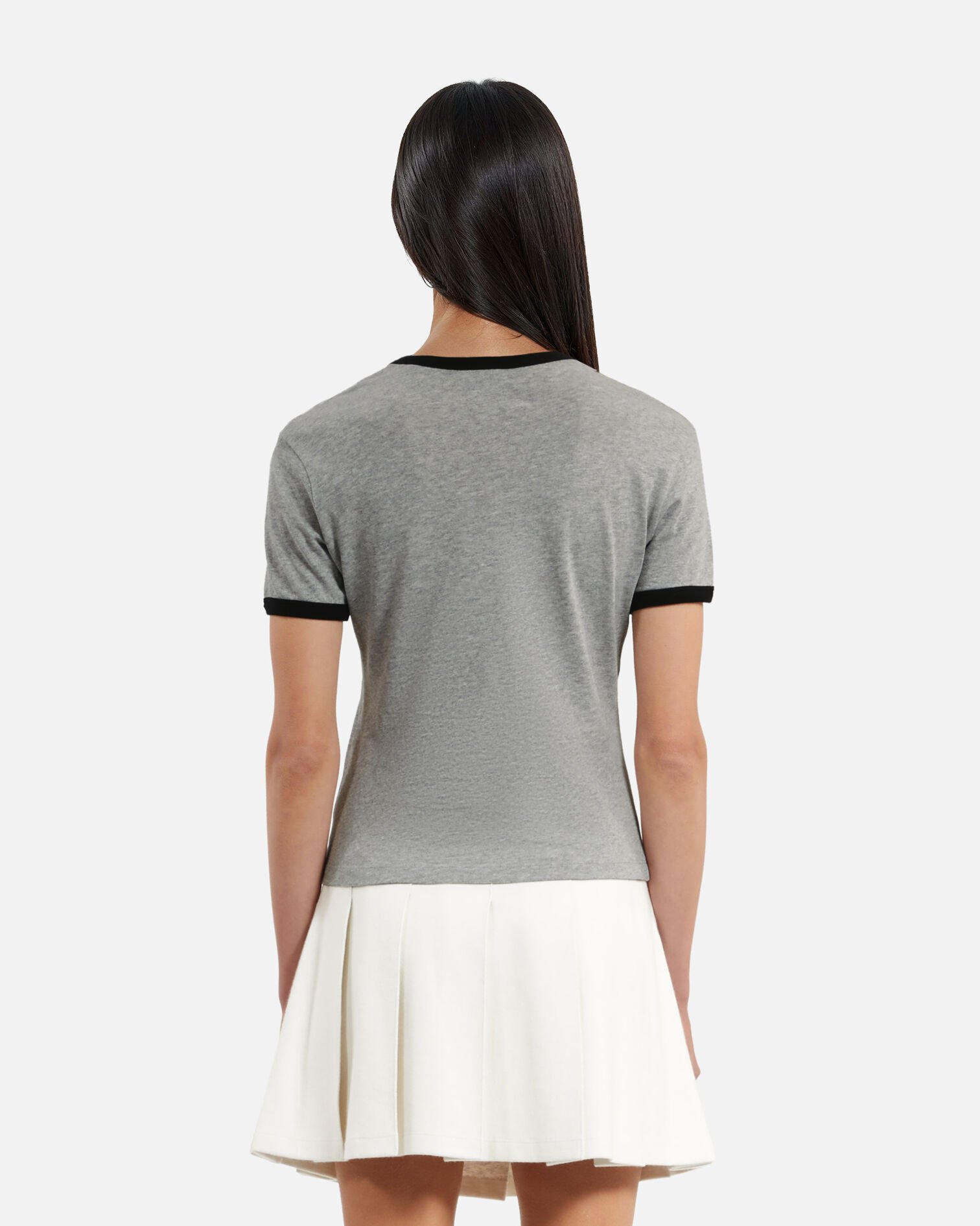 T-Shirt mit grauem Siebdruck, GREY MELANGE, hi-res image number null