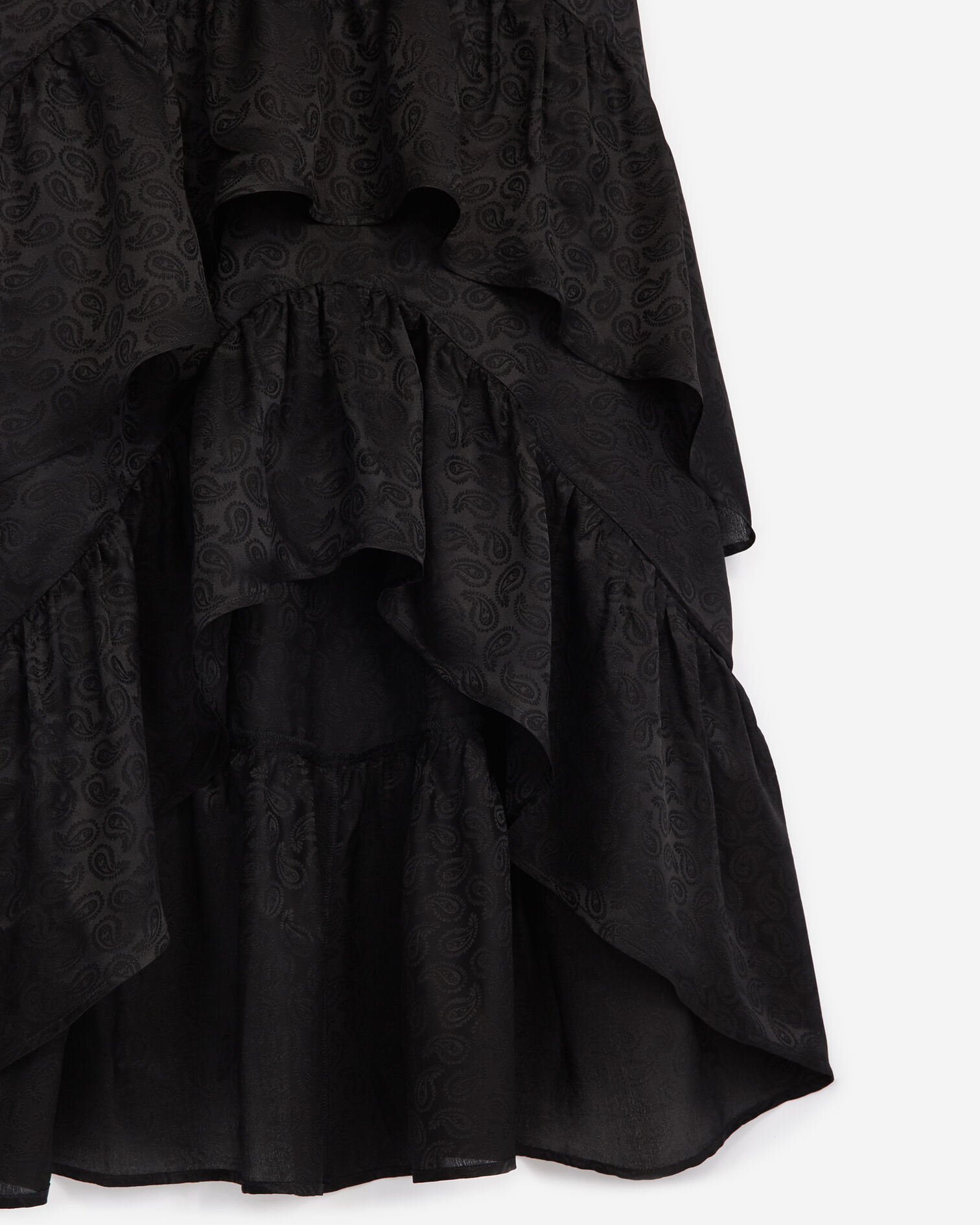 Schwarzes langes Kleid mit Knöpfen, BLACK, hi-res image number null