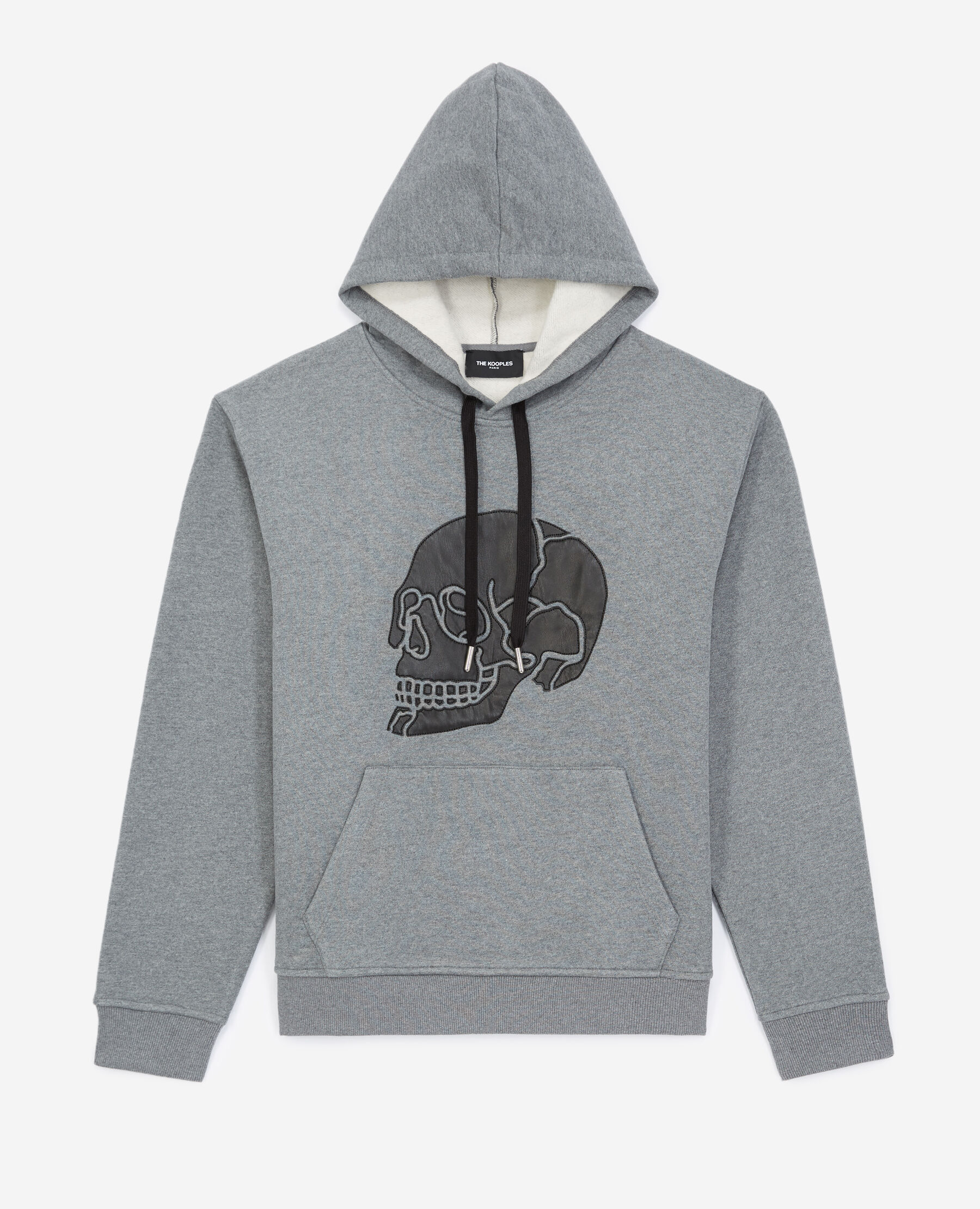 Grey hoodie with skull print