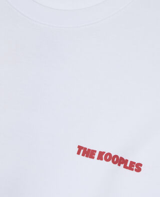 The Kooples MEN WHITE men's white t-shirt with logo serigraphy