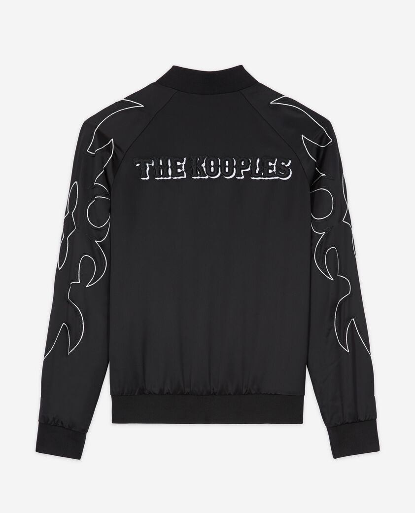 The Kooples WOMEN BLACK black teddy jacket with western-style embroidery