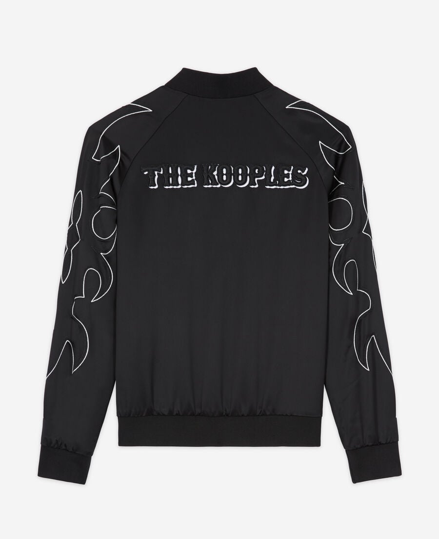 The Kooples WOMEN BLACK black teddy jacket with western-style embroidery