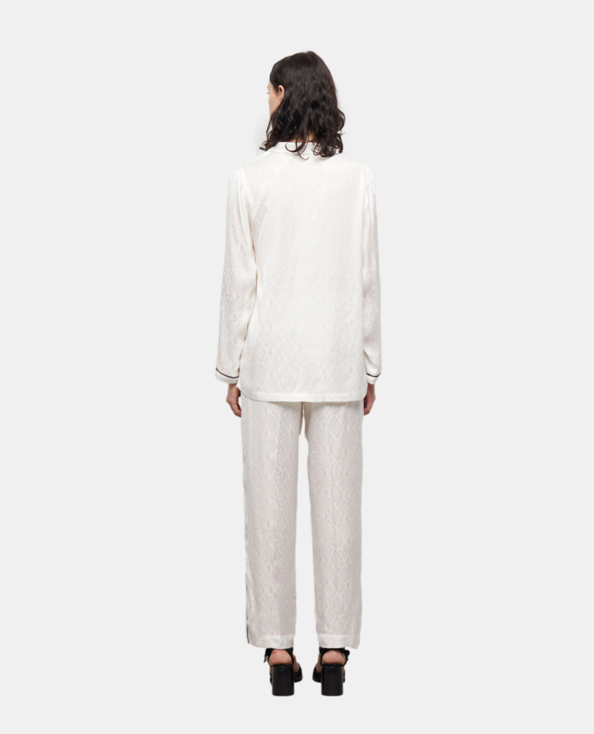Weißes Hemd aus Satin mit Pythonmuster , WHITE, hi-res image number null