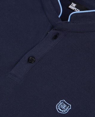 The Kooples HOMME NAVY/ PIPING NAVY polo en coton piqué bleu marine