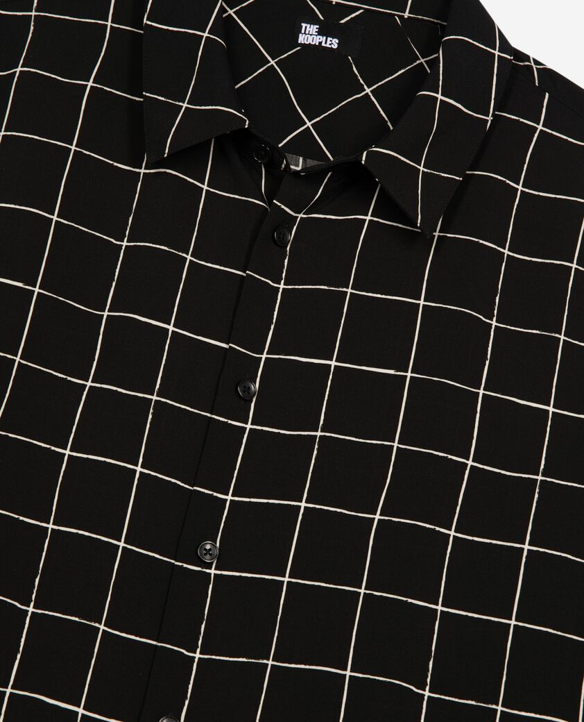 The Kooples HOMBRE BLACK WHITE camisa de cuadros negra
