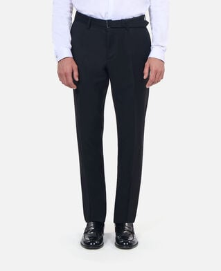 The Kooples MEN BLACK black wool fitted suit trousers