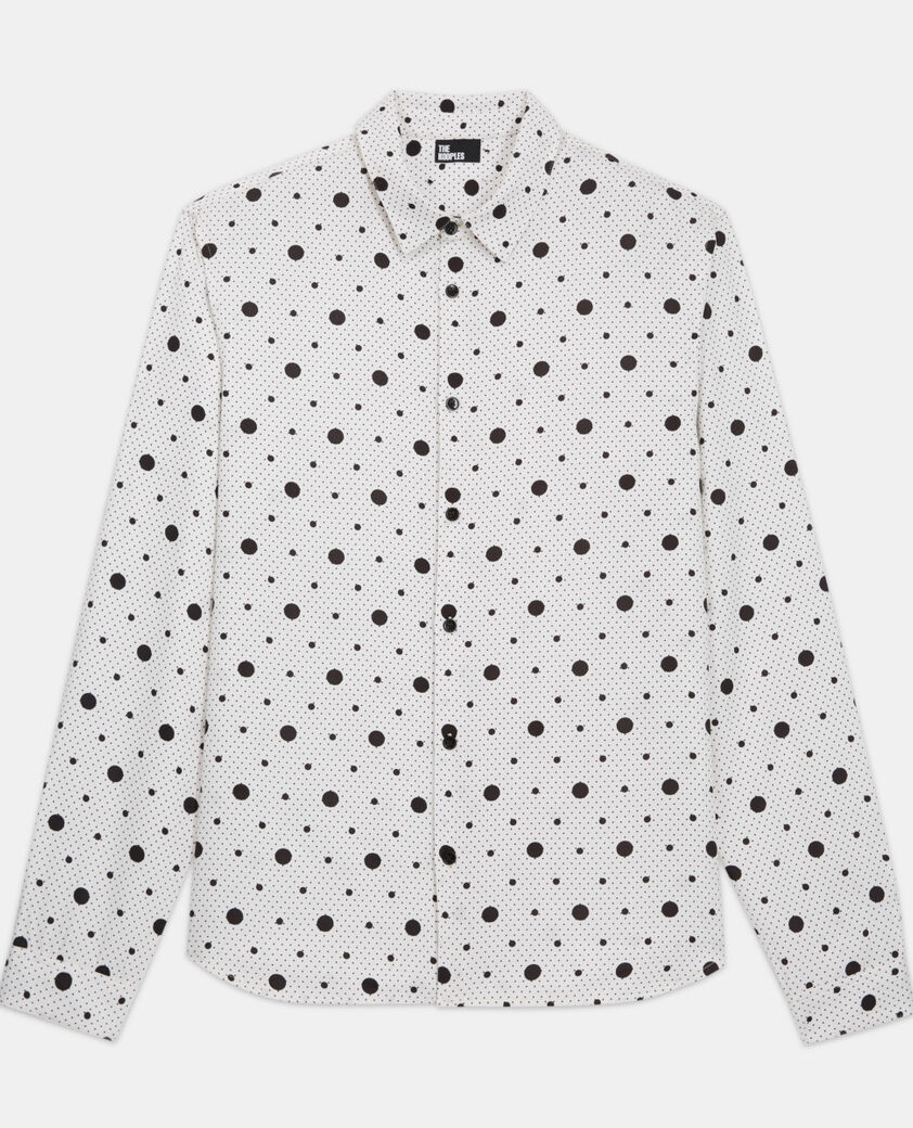 The Kooples HOMME ECRU BLACK chemise col classique imprimée