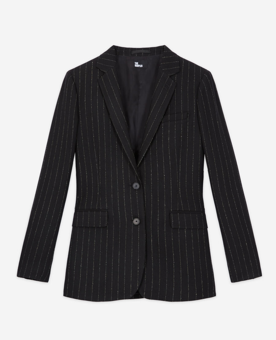 striped wool suit jacket