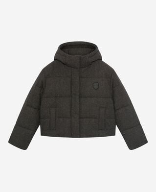 The Kooples WOMEN STONE short dark gray wool down jacket