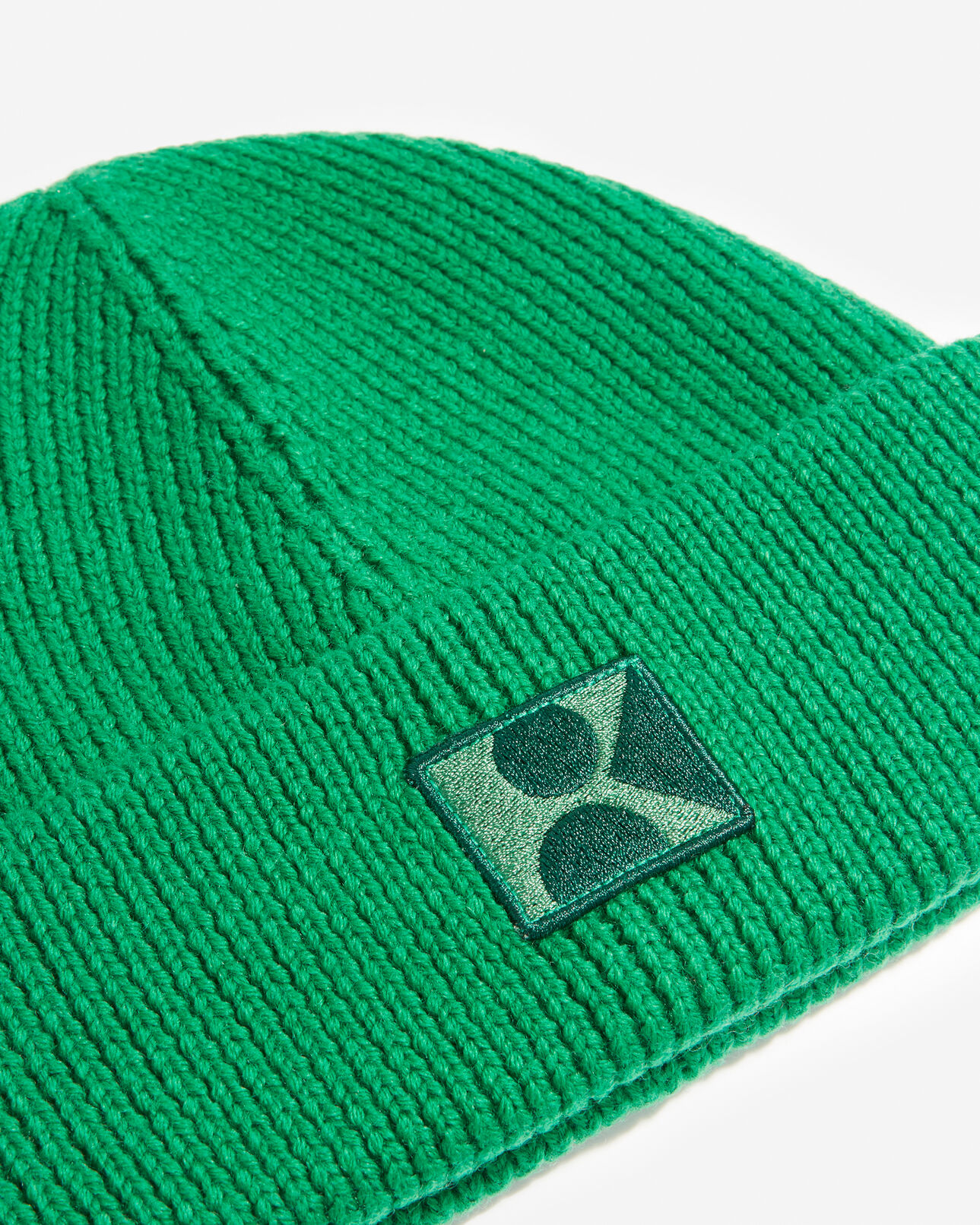 The Kooples MIXTE GREEN bonnet laine verte côtelée à monogramme