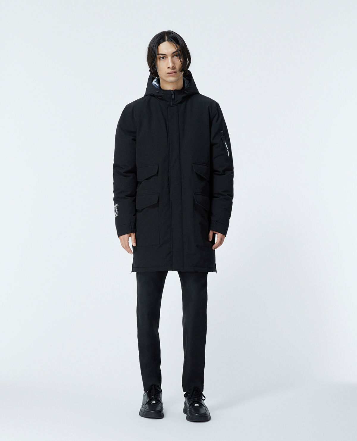 Long black parka clearance