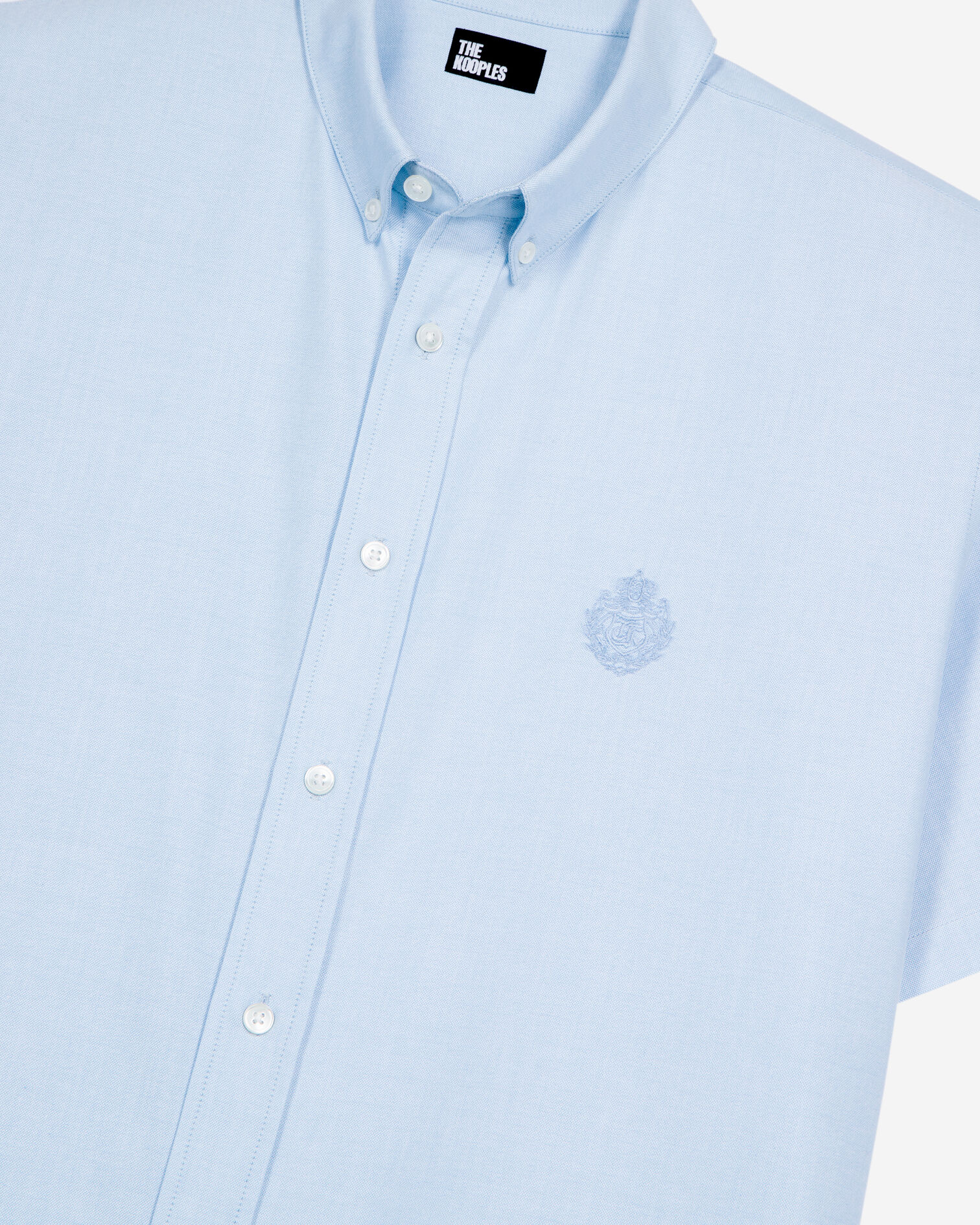 Short-sleeved shirt with blue crest, SKY, hi-res image number null